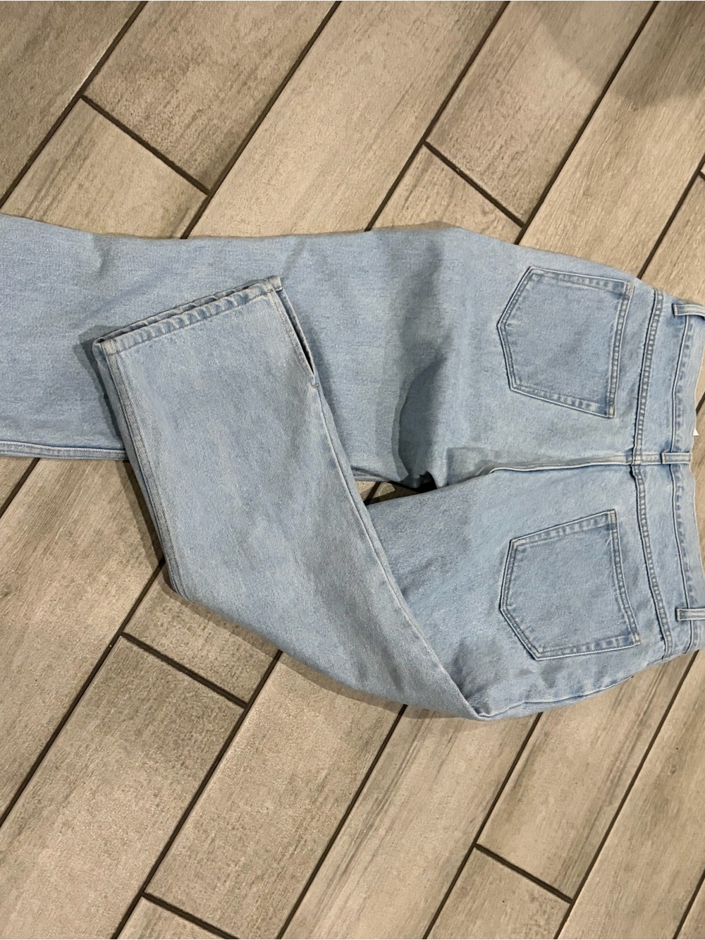 bill blass 80s 90s vintage Light Wash Wide-Leg Jeans with Side Slits - Picture 5 of 6